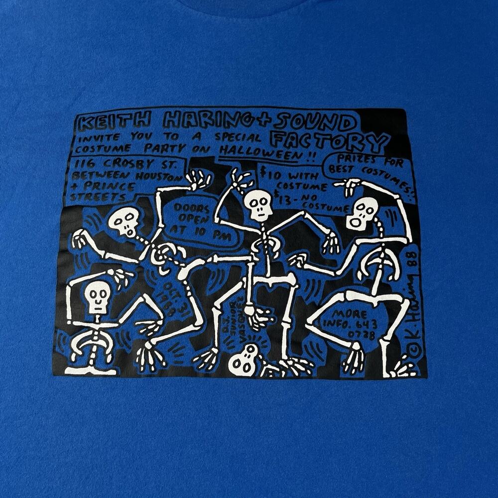 Keith Haring Shirt Mens 2XL Blue Art Sound Music Graphic New York UNIQLO - Picture 3 of 10